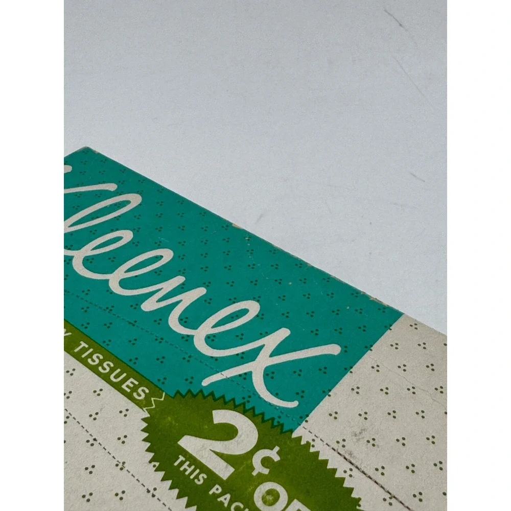 Vintage Kleenex Tissues‎ Pure White 1938 SIZE 9.33